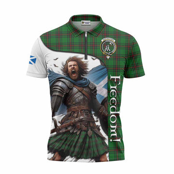 Anstruther Crest Tartan Zipper Polo Shirt Inspired by the Freedom of Scottish Warrior Unisex - Tartan Vibes Clothing
