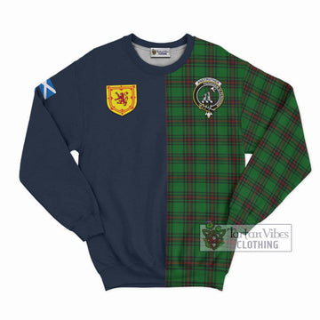Anstruther Tartan Sweatshirt Alba with Scottish Lion Royal Arm Half Style Unisex - Tartan Vibes Clothing