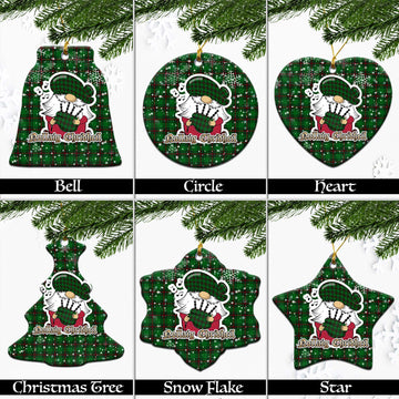 Anstruther Tartan Christmas Ceramic Ornaments with Scottish Gnome Playing Bagpipes Ceramic - Tartan Vibes Clothing