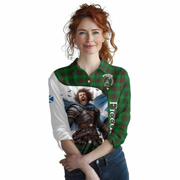 Anstruther Crest Tartan Women's Casual Shirt Inspired by the Freedom of Scottish Warrior Female - Tartan Vibes Clothing