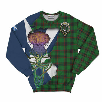 Tartan Vibes Clothing Anstruther Tartan Family Crest Sweatshirt Scottish Thistle Celtic Inspired