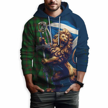 Anstruther Tartan Family Crest Hoodie with Scottish Majestic Lion Zip Hoodie - Tartan Vibes Clothing