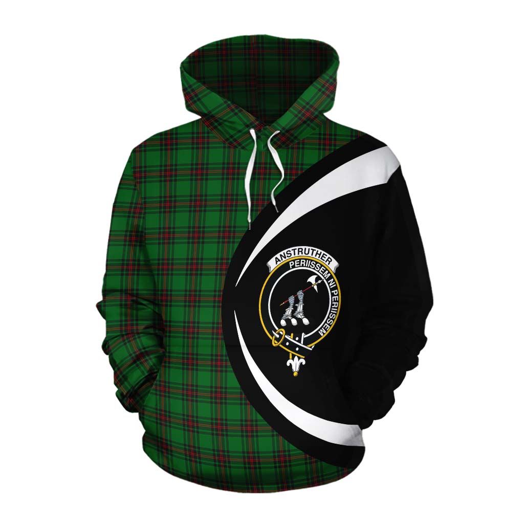 Anstruther Tartan Cotton Hoodie with Family Crest Circle Style Pullover Hoodie XS - Tartan Vibes Clothing