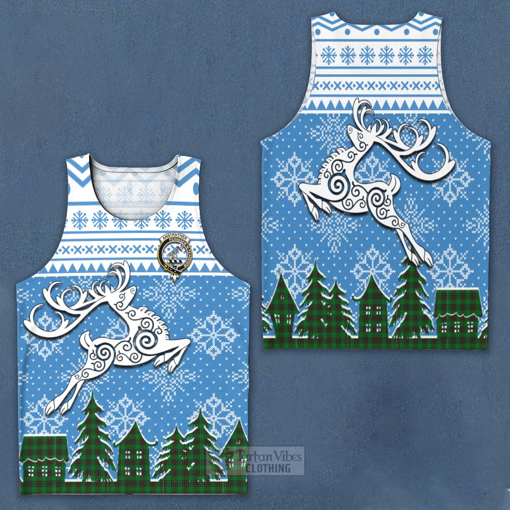Anstruther Clan Christmas Men's Tank Top Celtic Reindeer Style Men - Tartan Vibes Clothing