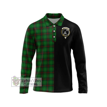 Anstruther Tartan Long Sleeve Polo Shirt with Family Crest and Half Of Me Style Unisex - Tartan Vibes Clothing
