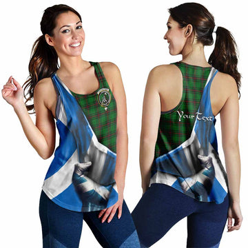 Anstruther Tartan Women's Racerback Tanks with Family Crest Scotland Patriotic Style 4XL - Tartan Vibes Clothing
