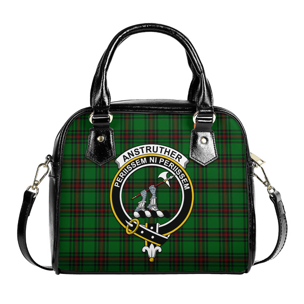 Anstruther Tartan Shoulder Handbags with Family Crest One Size 6*25*22 cm - Tartanvibesclothing