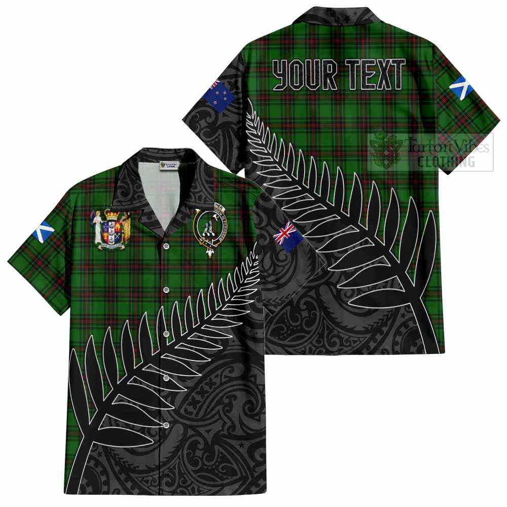 Anstruther Crest Tartan Hawaiian Shirt with New Zealand Silver Fern Half Style Kid - Tartan Vibes Clothing