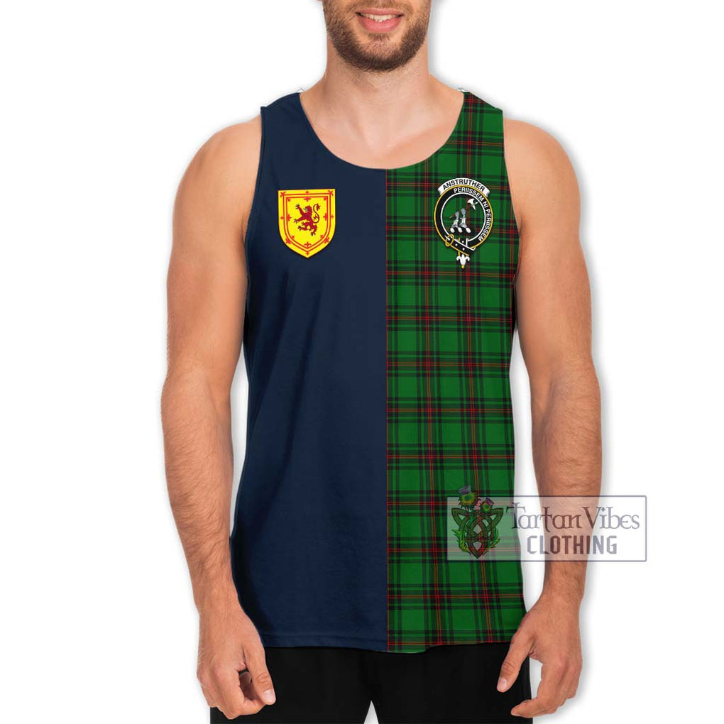 Anstruther Tartan Men's Tank Top Alba with Scottish Lion Royal Arm Half Style Men - Tartan Vibes Clothing