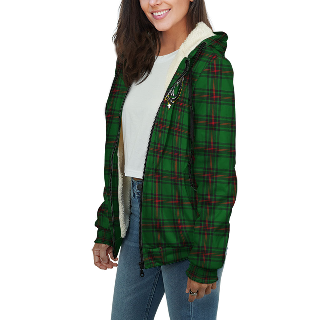 Anstruther Tartan Sherpa Hoodie with Family Crest Unisex - Tartanvibesclothing