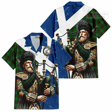 Anstruther Tartan Hawaiian Shirt with Family Crest Scottish Bagpiper Vibes Kid - Tartan Vibes Clothing