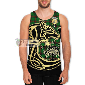 Anstruther Tartan Men's Tank Top with Family Crest Celtic Wolf Style Men - Tartan Vibes Clothing