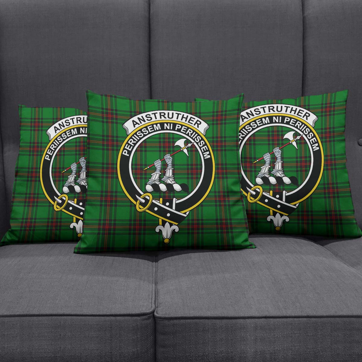 Anstruther Tartan Pillow Cover with Family Crest Rectangle Pillow Cover 51*91cm - Tartan Vibes Clothing