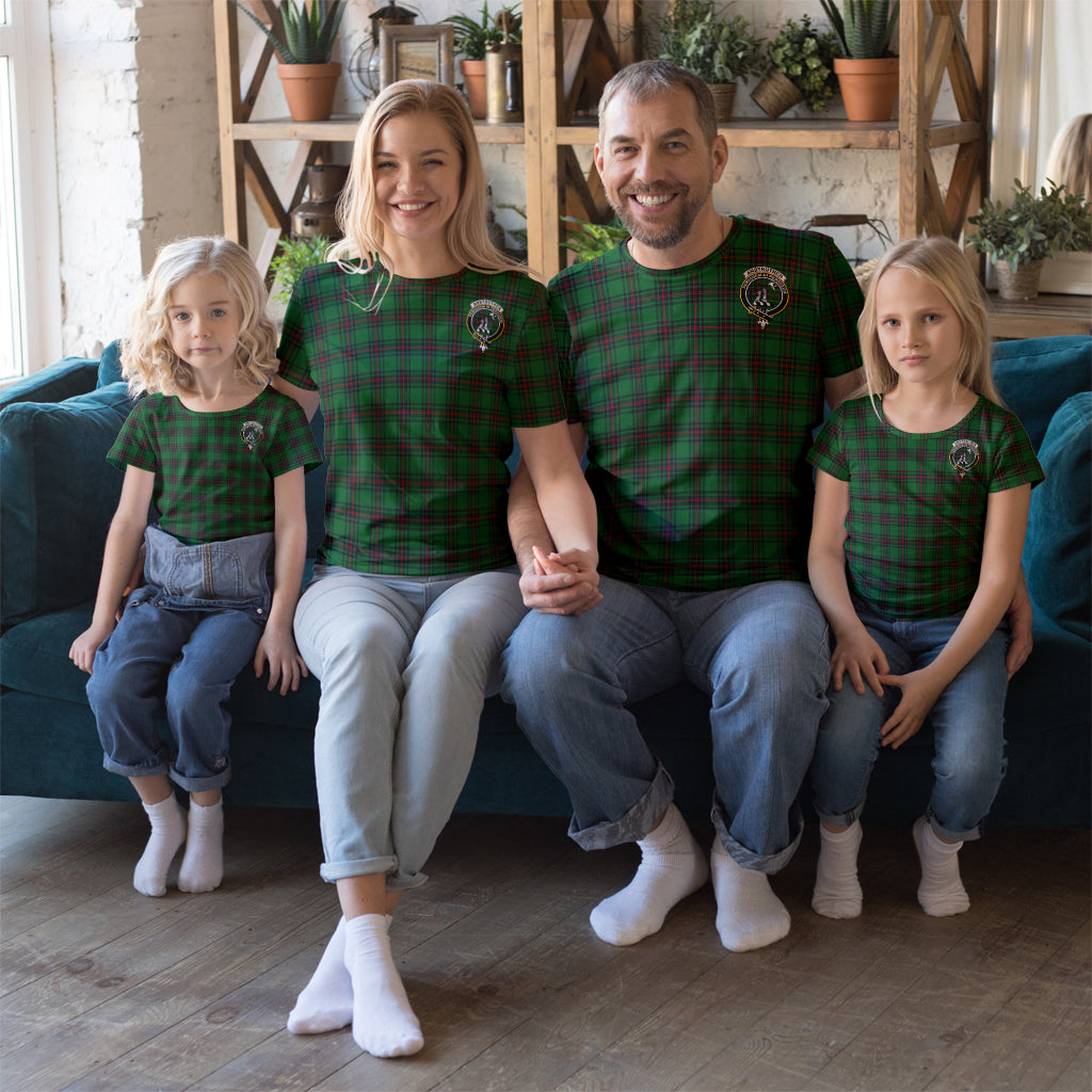 Anstruther Tartan T-Shirt with Family Crest Men's Shirt S - Tartanvibesclothing