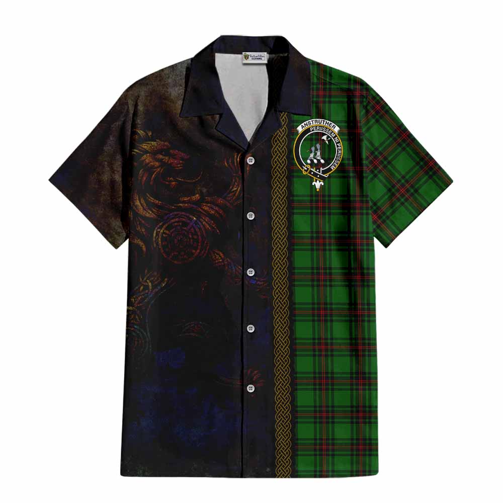 Anstruther Tartan Family Crest Hawaiian Shirt Alba Gu Brath Be Brave Lion Ancient Style Kid - Tartan Vibes Clothing