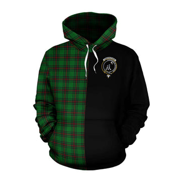 Anstruther Tartan Cotton Hoodie with Family Crest and Half Of Me Style Pullover Hoodie XS - Tartan Vibes Clothing