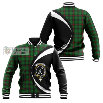 Anstruther Tartan Baseball Jacket with Family Crest Circle Style Unisex - Tartan Vibes Clothing
