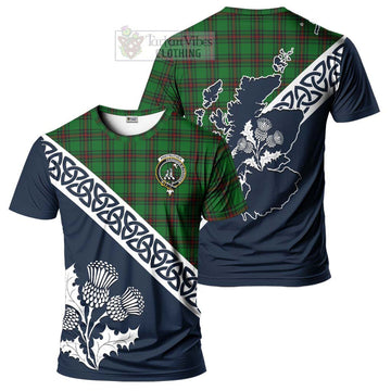 Anstruther Tartan T-Shirt Featuring Thistle and Scotland Map Kid's Shirt - Tartanvibesclothing Store