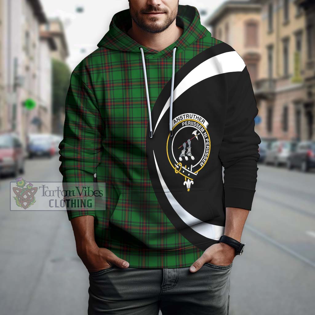 Anstruther Tartan Hoodie with Family Crest Circle Style Zip Hoodie - Tartan Vibes Clothing