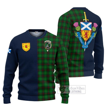 Anstruther Tartan Ugly Sweater Alba with Scottish Lion Royal Arm Half Style Unisex - Tartan Vibes Clothing