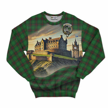 Anstruther Tartan Family Crest Sweatshirt with Scottish Ancient Castle Style Unisex - Tartan Vibes Clothing