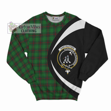 Anstruther Tartan Sweatshirt with Family Crest Circle Style Unisex - Tartan Vibes Clothing