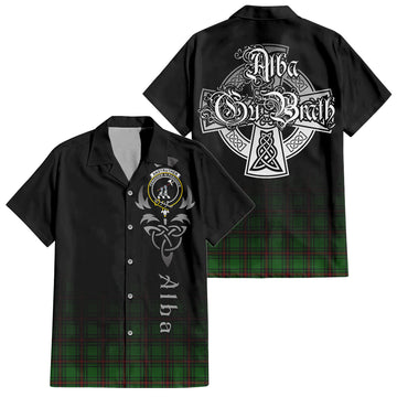Tartan Vibes Clothing Anstruther Tartan Short Sleeve Button Up Featuring Alba Gu Brath Family Crest Celtic Inspired