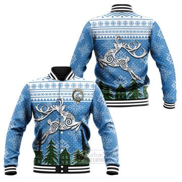 Anstruther Clan Christmas Baseball Jacket Celtic Reindeer Style Unisex - Tartan Vibes Clothing