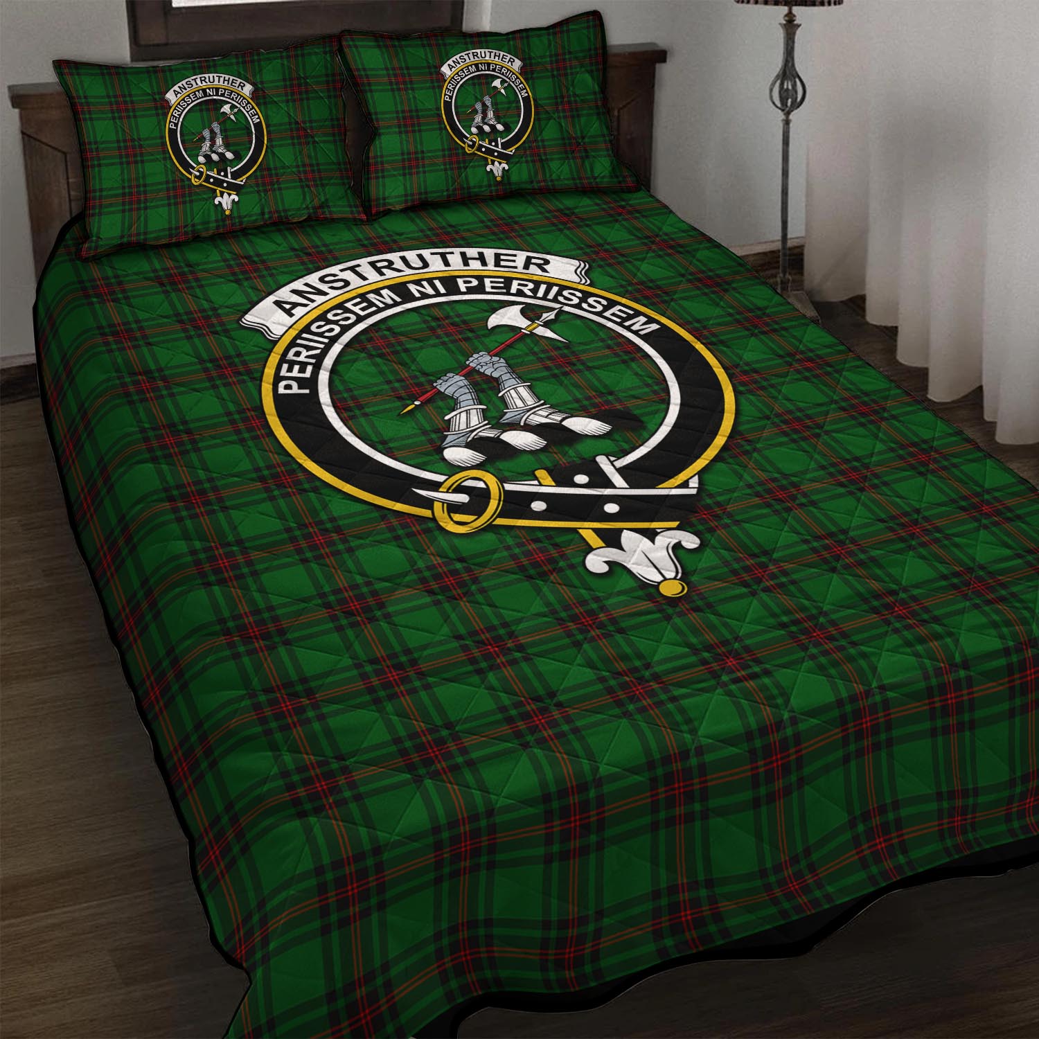 Anstruther Tartan Quilt Bed Set with Family Crest - Tartan Vibes Clothing