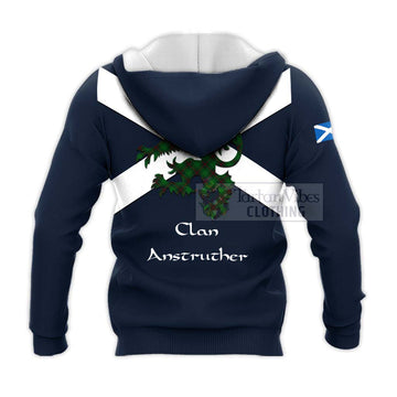 Anstruther Tartan Lion Rampant Knitted Hoodie Proudly Display Your Heritage with Alba Gu Brath and Clan Name - Tartan Vibes Clothing