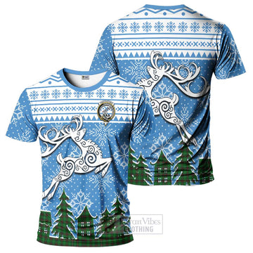 Anstruther Clan Christmas T-Shirt Celtic Reindeer Style - Tartan Vibes Clothing