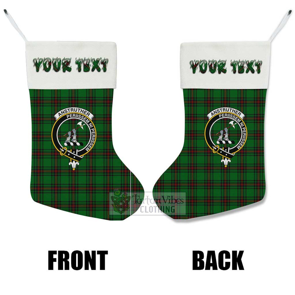 Anstruther Tartan Family Crest Christmas Stocking with Personalized Text - Tartan Vibes Clothing