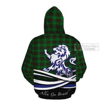 Anstruther Tartan Cotton Hoodie with Alba Gu Brath Regal Lion Emblem Pullover Hoodie - Tartan Vibes Clothing