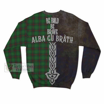 Anstruther Tartan Family Crest Sweatshirt Alba Gu Brath Be Brave Lion Ancient Style - Tartan Vibes Clothing
