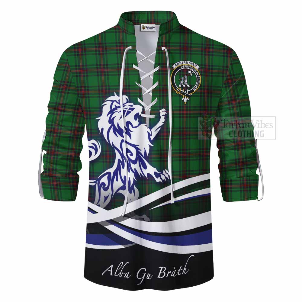 Anstruther Tartan Ghillie Kilt Shirt with Alba Gu Brath Regal Lion Emblem - Tartan Vibes Clothing