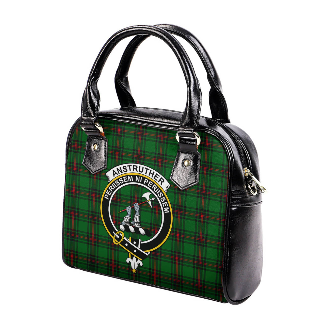 Anstruther Tartan Shoulder Handbags with Family Crest - Tartanvibesclothing