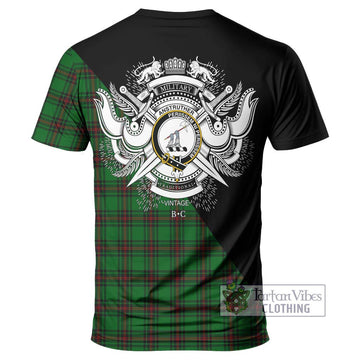 Anstruther Tartan T-Shirt with Family Crest and Military Logo Style - Tartan Vibes Clothing