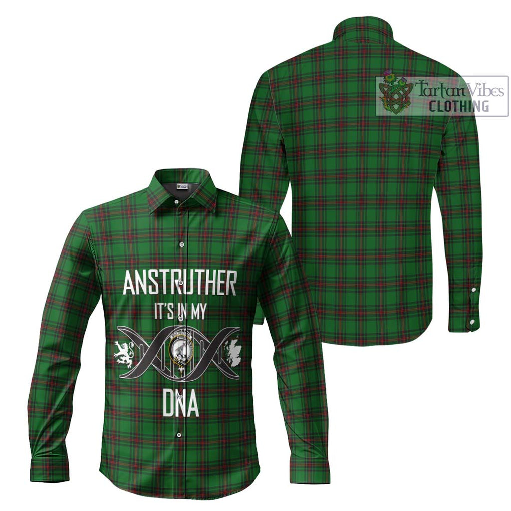 Anstruther Tartan Long Sleeve Button Shirt with Family Crest DNA In Me Style Men's Shirt - Tartanvibesclothing Shop