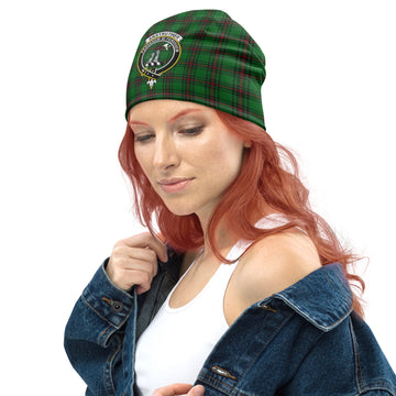 Anstruther Tartan Beanies Hat with Family Crest