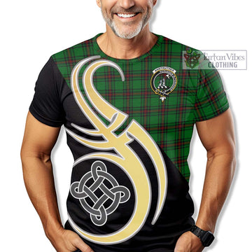 Anstruther Tartan T-Shirt with Family Crest and Celtic Symbol Style - Tartan Vibes Clothing