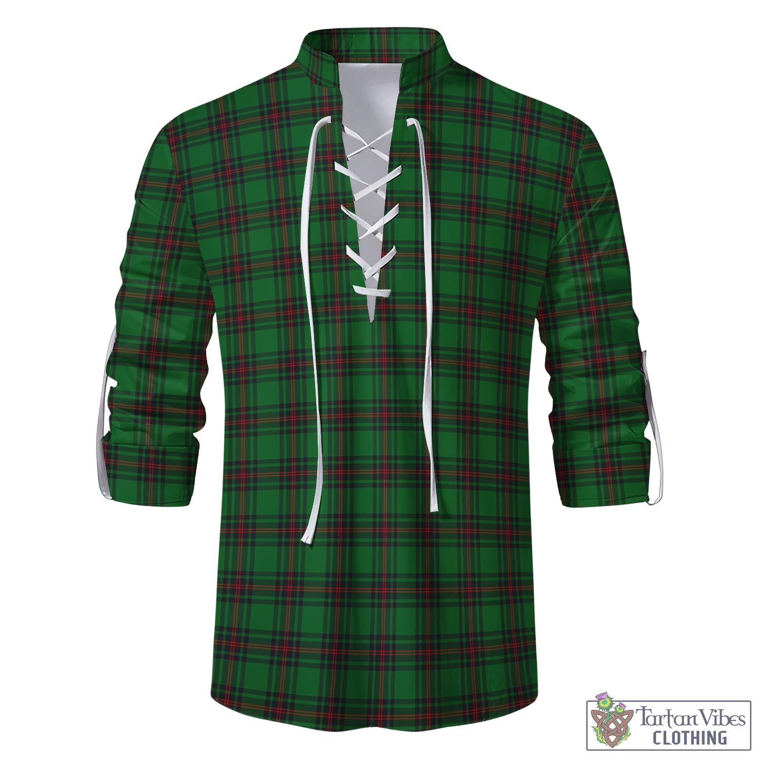 Tartan Vibes Clothing Anstruther Tartan Men's Scottish Traditional Jacobite Ghillie Kilt Shirt
