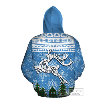 Anstruther Clan Christmas Cotton Hoodie Celtic Reindeer Style Pullover Hoodie - Tartan Vibes Clothing