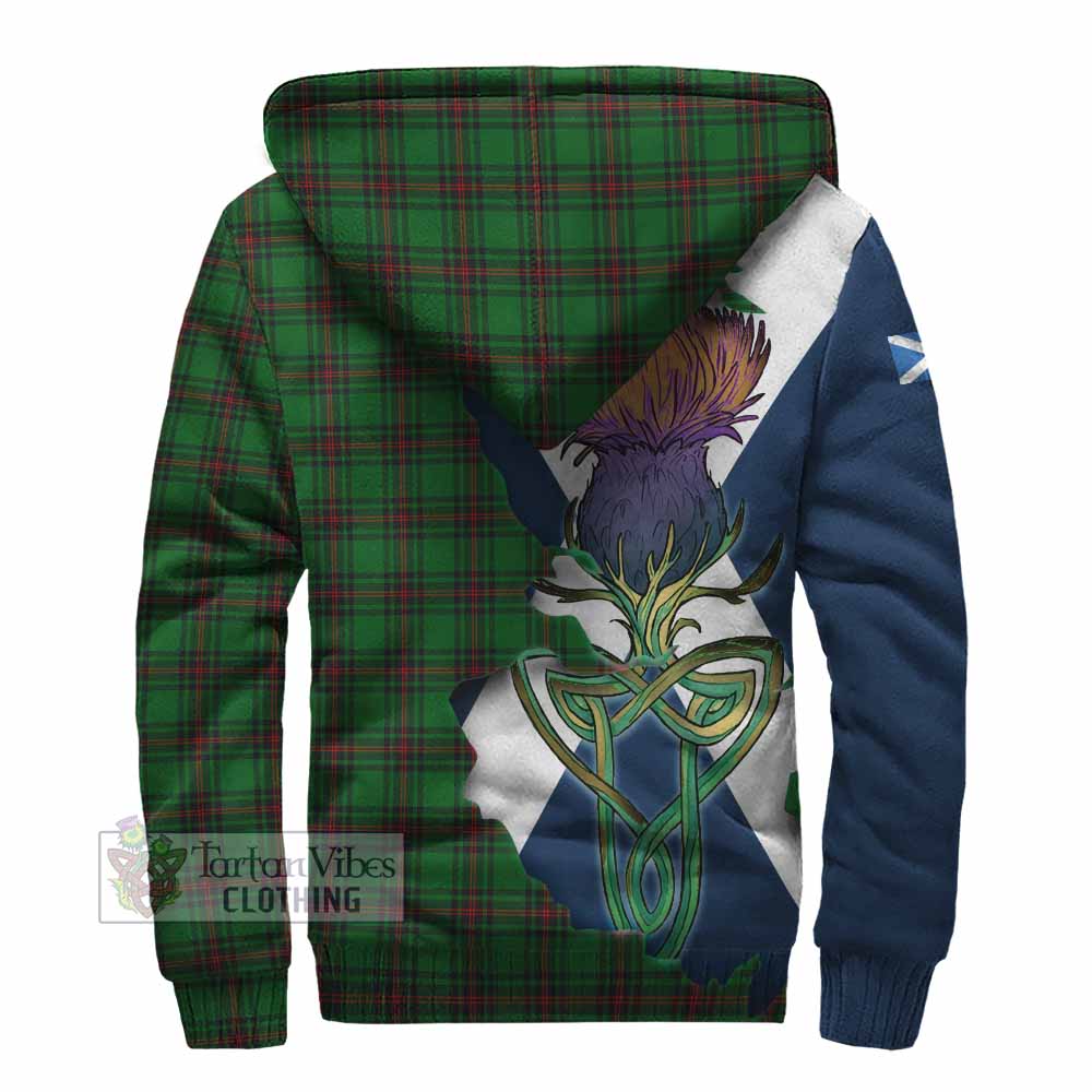 Tartan Vibes Clothing Anstruther Tartan Family Crest Sherpa Hoodie Scottish Thistle Celtic Inspired