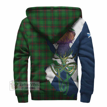Tartan Vibes Clothing Anstruther Tartan Family Crest Sherpa Hoodie Scottish Thistle Celtic Inspired