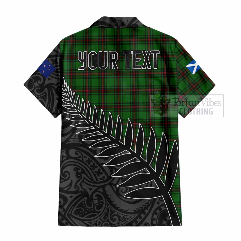 Anstruther Crest Tartan Hawaiian Shirt with New Zealand Silver Fern Half Style - Tartan Vibes Clothing