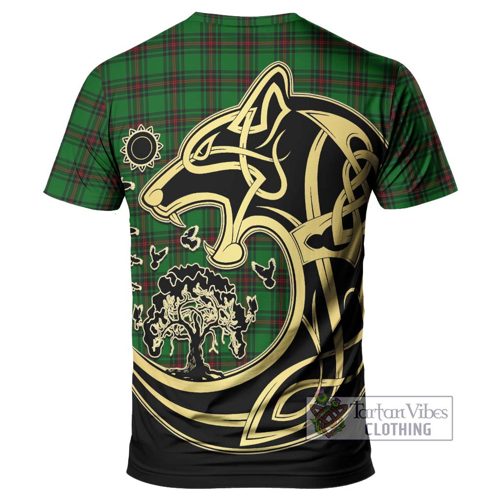 Anstruther Tartan T-Shirt with Family Crest Celtic Wolf Style - Tartan Vibes Clothing