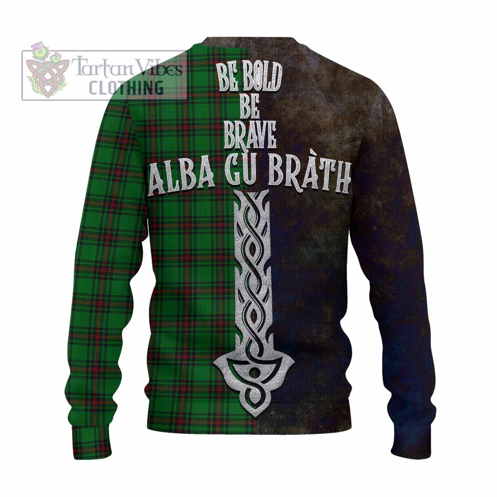 Anstruther Tartan Family Crest Knitted Sweater Alba Gu Brath Be Brave Lion Ancient Style - Tartan Vibes Clothing