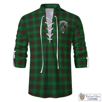 Anstruther Tartan Men's Scottish Traditional Jacobite Ghillie Kilt Shirt with Family Crest - Tartan Vibes Clothing