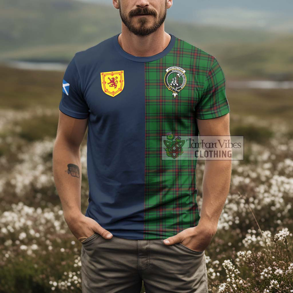 Anstruther Tartan T-Shirt Alba with Scottish Lion Royal Arm Half Style - Tartan Vibes Clothing