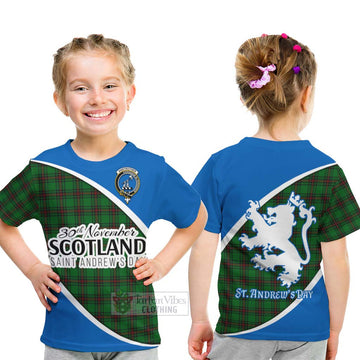 Anstruther Family Crest Tartan Kid T-Shirt Celebrate Saint Andrew's Day in Style - Tartan Vibes Clothing